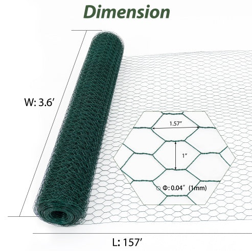 Large Size Galvanized Hexagonal Floral Green Chicken Wire, Outdoor Anti-Rust Chicken Wire Poultry Netting For Garden, Large Chicken Coop Wire Fencing